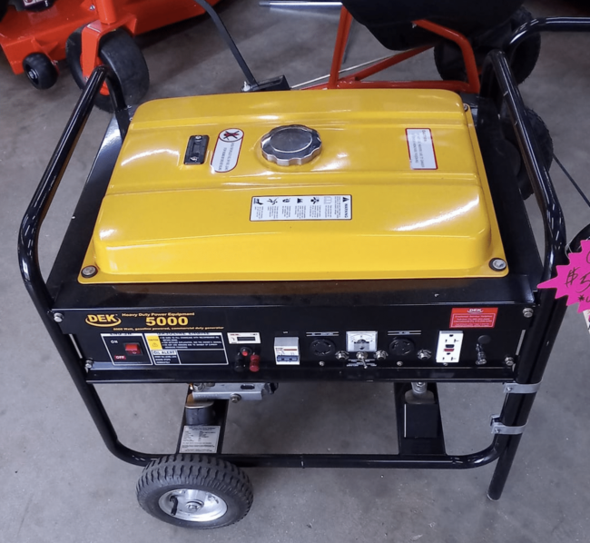 Generator Size Yellow