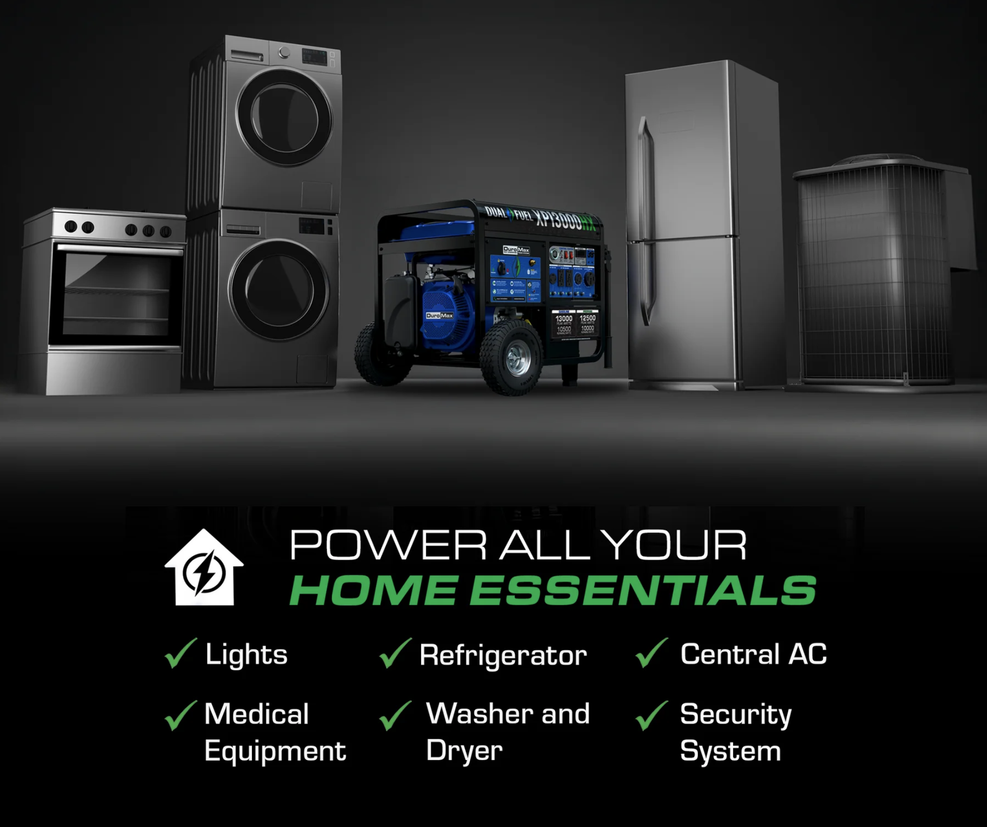 DuroMax Dual Fuel Portable Generator - XP13000EH 13,000-Watt 3 DuroMax Dual Fuel Portable Generator - XP13000EH 13,000-Watt - Image 3